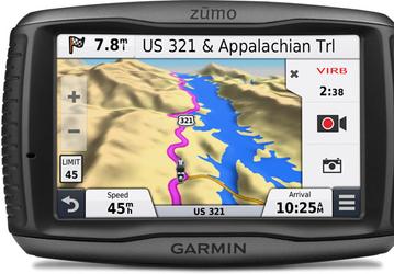 Навигатор Garmin zūmo 590LM в усиленном исполнении предназначен для мотоциклов и может работать в паре со смартфоном