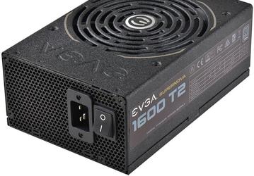 Блок питания EVGA SuperNOVA 1600 T2 мощностью 1600 Вт имеет сертификат 80 Plus Titanium