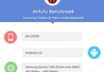 Согласно данным AnTuTu, смартфон Samsung Galaxy S6 получит экран 2K диагональю 5,5 дюйма