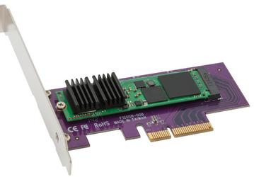 Твердотельный накопитель Sonnet Tempo выполнен в виде карты расширения PCIe, на которой установлен SSD типоразмера M.2