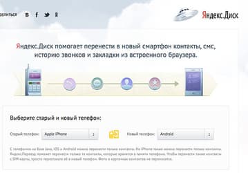Яндекс.Переезд помогает перенести данные между телефонами