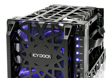 Icy Dock Black Vortex MB074SP-1B — корзина для четырех накопителей с поддержкой горячей замены и хорошей вентиляцией