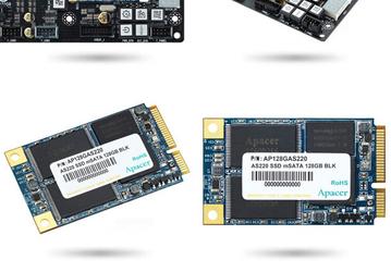 SSD Apacer AS220 типоразмера mSATA демонстрирует скорость чтения до 550 МБ/с и скорость записи до 475 МБ/с