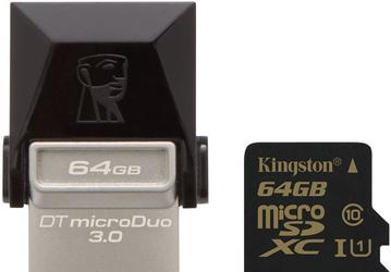 Kingston выпускает флэшки DataTraveler microDuo 3.0 и карты памяти microSDHC/SDXC Class 10 UHS-I для мобильных устройств