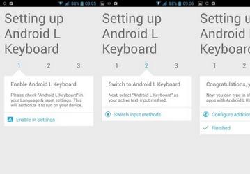 Клавиатура Android L доcтупна для загрузки в Google Play