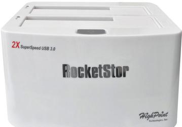 Док HighPoint RocketStor 5422A с интерфейсом USB 3.0 рассчитан сразу на два накопителя с интерфейсом SATA