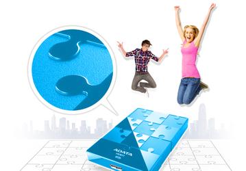 Корпус внешнего накопителя Adata HV611 оформлен в стиле puzzle