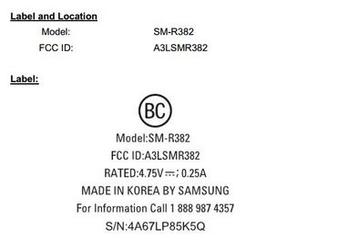 Часы Samsung SM-R382 меньше модели Gear 2 и могут быть основаны на платформе Android Wear