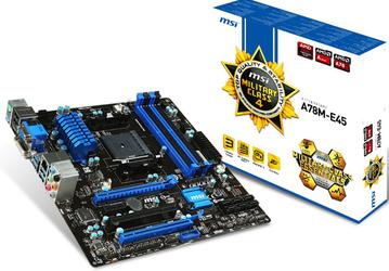 Оснащение системной платы MSI A78M-E45 с процессорным гнездом FM2+ включает по шесть портов SATA 6 Гбит/с и USB 3.0