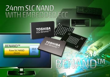 Toshiba начинает выпуск 24-нанометровой флэш-памяти BENAND SLC NAND плотностью 8 Гбит