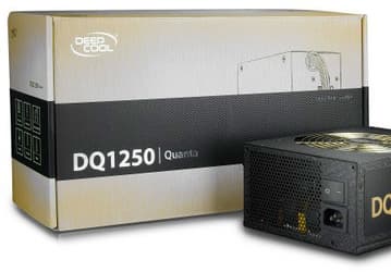 Блок питания Deepcool DQ1250 мощностью 1250 Вт имеет сертификат 80Plus Platinum и комбинированную кабельную систему