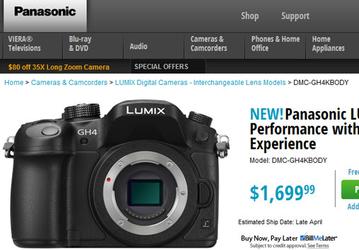 Стала известна цена и дата начала продаж камеры Panasonic Lumix G DMC-GH4 — первой беззеркальной камеры с поддержкой 4K 