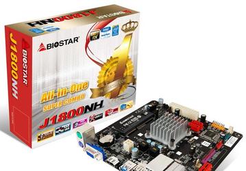 На системной плате Biostar J1800NH установлен процессор Intel Celeron J1800 с пассивным охлаждением