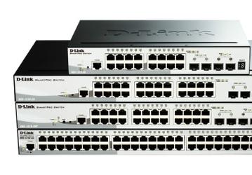 Коммутаторы серии D-Link SmartPro DGS-1510 имеют до 48 портов 10/100/1000 Мбит/с и по два порта Gigabit SFP и 10G SFP+