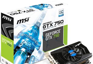 3D-карта MSI GeForce GTX 750 OCV1 подверглась заводскому разгону