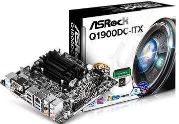 На системной плате ASRock Q1900DC-ITX установлен процессор Intel Celeron J1900 с пассивным охлаждением