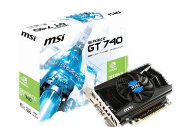 GPU адаптеров MSI GeForce GT 740 функционируют на частоте 1006 МГц
