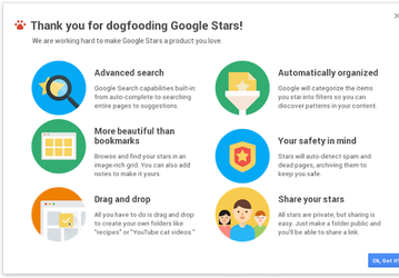 Google готовит новый сервис Google Stars для сохранения ссылок