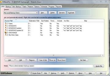 GRBackPro v.8.2.0 - программа для создания резервных копий под ОС Windows