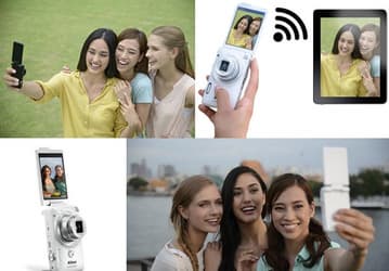 Поворотный дисплей и встроенная подставка делают камеру Nikon Coolpix S6900 хорошо подходящей для съемки автопортретов