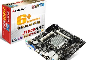 На системной плате Biostar J1800NH2 установлен процессор Intel Celeron J1800 с пассивным охлаждением