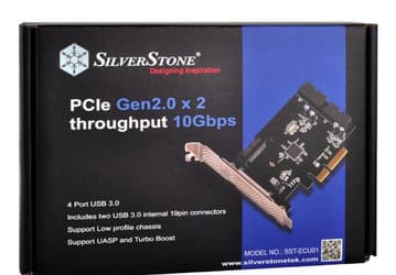 Карта расширения SilverStone ECU01 позволяет добавить в конфигурацию компьютера четыре порта USB 3.0