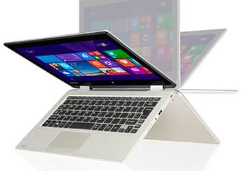 Дисплей ноутбука Toshiba Satellite Radius 11 вращается на угол, близкий к 360°