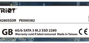 Твердотельные накопители Patriot Ignite M2 типоразмера M.2 оснащены интерфейсом SATA 6 Гбит/с и стоят меньше доллара за гигабайт