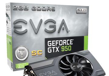 Серия 3D-карт EVGA GeForce GTX 950 ACX 2.0 объединяет четыре модели