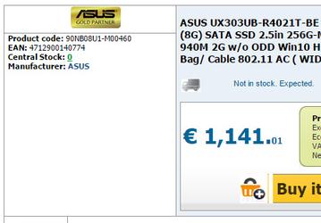 Ультрабук Asus Zenbook UX303 оснащен процессором Intel Skylake и GPU Nvidia GeForce 940M
