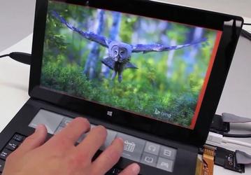 Microsoft продемонстрировала DisplayCover - прототип клавиатуры с сенсорным дисплеем E Ink для планшетов