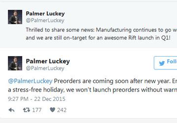 Предварительные заказы на шлем Oculus Rift начнут принимать уже в следующем году