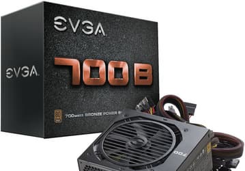 Блок питания Evga 700B мощностью 700 Вт имеет сертификат 80 Plus Bronze 
