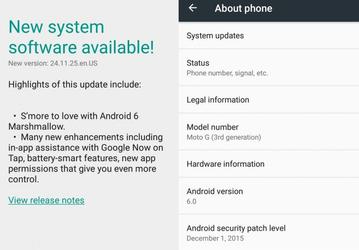 Смартфоны Motorola Moto G третьего поколения начали получать обновление Android 6.0, а в скором времени его получат и Moto X Play