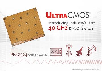 Переключатель Peregrine Semiconductor PE42524, изготовленный по технологии UltraCMOS (SOI), работает на частотах до 40 ГГц