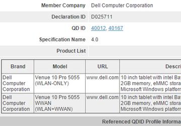 Dell готовит 10-дюймовый планшет Venue 10 Pro 5055 под управлением ОС Windows 8.1