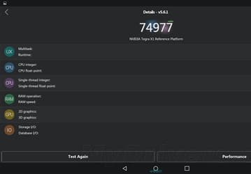 Платформа Nvidia Tegra X1 набирает почти 75 000 баллов в тестовом пакете AnTuTu
