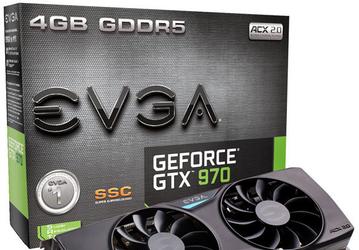 Графический процессор 3D-карты EVGA GeForce GTX 970 SSC ACX 2.0 разгоняется до 1342 МГц