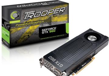 3D-карта Point of View Trooper GTX 960 Ammo разогнана в заводских условиях, а Trooper GTX 960 — нет 