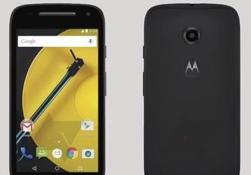 Изображение смартфона Moto E второго поколения позволяет узнать о наличии фронтальной камеры