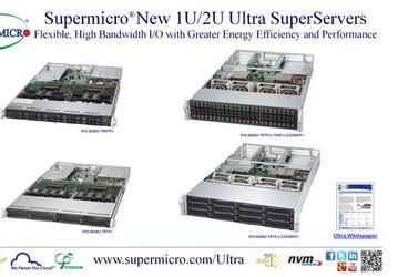 Серию серверов Supermicro Ultra SuperServers пополнили модели типоразмера 1U и 2U 