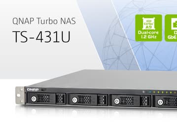 Сетевое хранилище QNAP TS-431U Turbo NAS рассчитано на четыре накопителя и стоечный монтаж