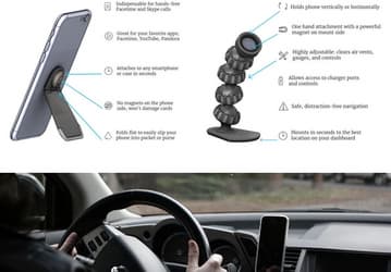 ZipStand — комбинация из подставки и автомобильного крепления для смартфона 