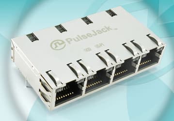В модуль Pulse Electronics JT6  с поддержкой Power over Ethernet (PoE) встроено четыре разъема 10GBASE-T 