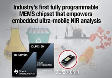 TI выпускает первый в отрасли полностью программируемый чипсет MEMS для сверхкомпактных анализаторов в ближней инфракрасной области