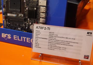 Системная плата ECS A78F2-TI выполнена в типоразмере thin mini-ITX