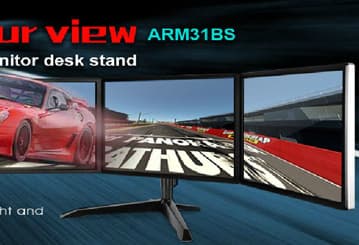 Настольная подставка SilverStone ARM Three (SST-ARM31BS) рассчитана на три монитора
