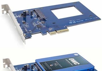 Карта расширения OWC Accelsior S играет роль моста между PCIe и SATA