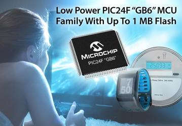 Микроконтроллеры Microchip PIC24F GB6 имеют до 1 МБ встроенной флэш-памяти
