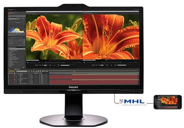 Монитор Philips 241P6VPJKEB оснащен ЖК-панелью AH-IPS разрешением 4K, web-камерой и портом HDMI 2.0